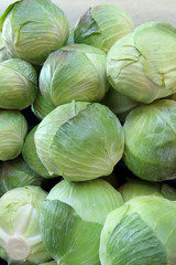 Fototapeta na wymiar head of cabbage at the market, healthy food
