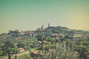 Panorama of San Gimignano, Tuscany Italy