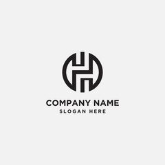 initial H logo vector template