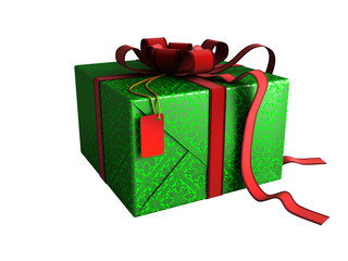 Present box isolated on white