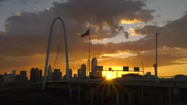 Dallas skyline sunrise Time-lapse