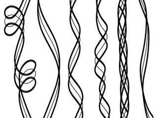 Wave curve line  vector set 