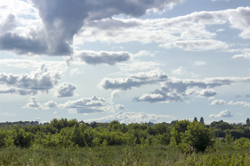 Contrasting sky with storm clouds