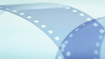 Blue film strip background abstract close-up