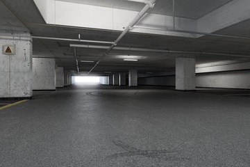 Empty underground parking. 3d render