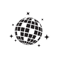 Disco ball graphic design template vector isolated - obrazy, fototapety, plakaty