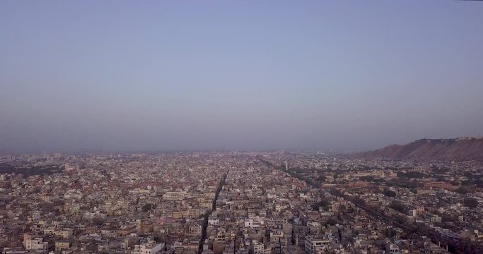 Aerial City Drone Tour of Jaipur in Rajasthan in India