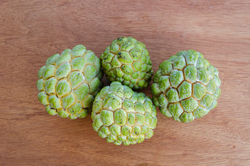 Ripe Sweetsop On Wooden Background