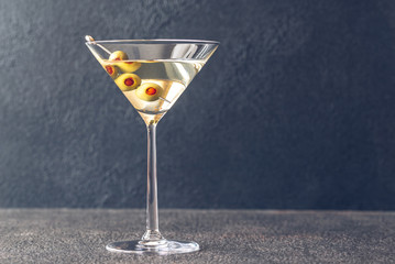A glass of martini cocktail
