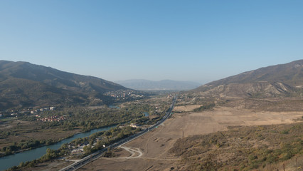 Mountain landscape in the Caucasus mountains of Georgia