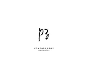 PZ Initial handwriting logo vector