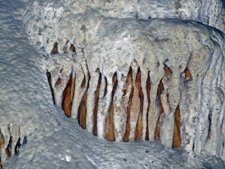Stalactites in a row evoke 