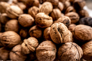 walnuts on wooden background