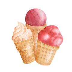 Watercolor background drawing Holiday sweets