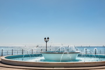 Water fountain in Santa Eulalia, Ibiza, Spain