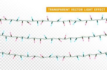 Christmas lights, Xmas decorations glowing blue and pink garlands.