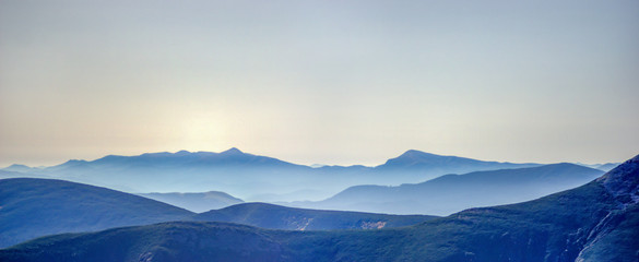 Fototapeta premium Panorama of rocky mountains in summer