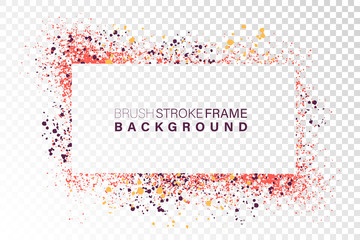 Hand drawn grunge frame rectangular shape. Various colors splaches with copy space. Abstract artistic horizontal background.