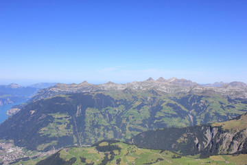 Fototapeta na wymiar Swiss alps panorama on a sunny day
