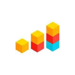 Obraz premium Column Graph Isometric Object