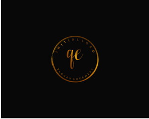 QE Initial handwriting logo vector