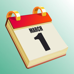 March 1 on Red Calendar