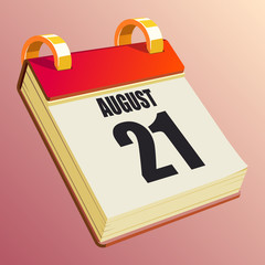 August 21 on Red Calendar