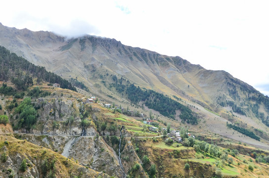 Small Georgian village on mountain in north-east of Turkey, Artvin city.