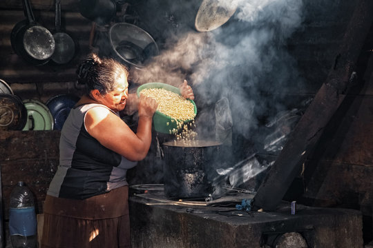 Cooking Maize for Tortillas, Guatemala