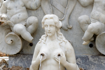 Marble Statues part of the St Andrew Fountain, Amalfi Coast, Piazza del Duomo, Italy