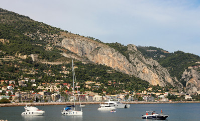 Fototapeta na wymiar French Riviera - Boats - Menton