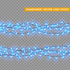 Obraz premium Christmas lights. Xmas glowing lights. Set lights Garlands isolated realistic design elements. Christmas decorations. Holiday Led neon lamp. New Year's festive decor. Vector illustration.
