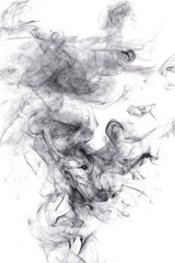 Black smoke on white background