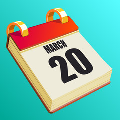 March 20 on Red Calendar
