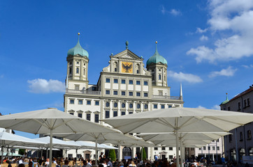 Rathausplatz mit Rathaus, Augsburg