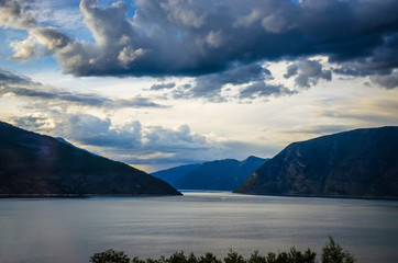 Panoramic  view of Sognefjord, one of the most beautiful fjords in Norway
