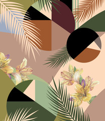 abstract floral background with leaves