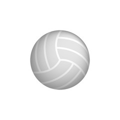 Volleyball ball white realistic icon. Volleyball sports ball vector symbol.