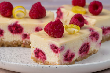 Raspberry lemon cheesecake