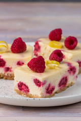 Raspberry lemon cheesecake