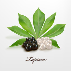 Tapioca black and white pearls