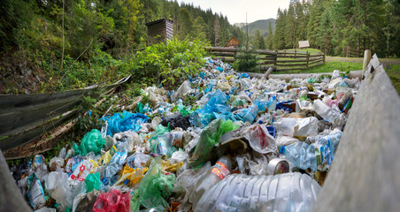 Mountain of trash under the top
