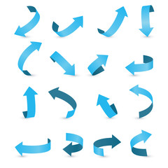 Blue ribbon arrow set. Arrow stickerst various angles and directions.