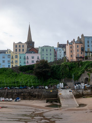 Tenby Wales Beach harbour town outside overcast cloudy day