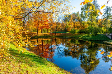 Catherine park in autumn, Tsarskoe Selo (Pushkin), Saint Petersburg, Russia