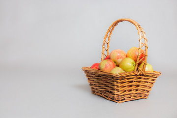 basket with apple