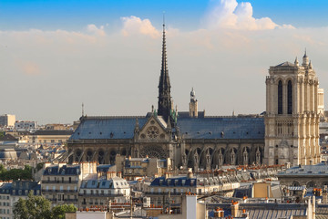 Fototapeta na wymiar The famous Catholic Notre Dame Cathedral , Paris, France.