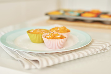 Thanksgiving, pumpkin muffins for Halloween, cooking at home in the kitchen