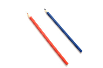 color pencils on a white background