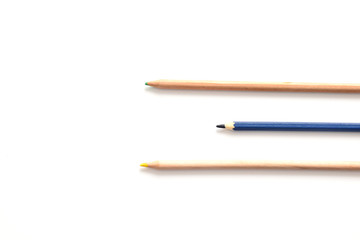 color pencils on a white background